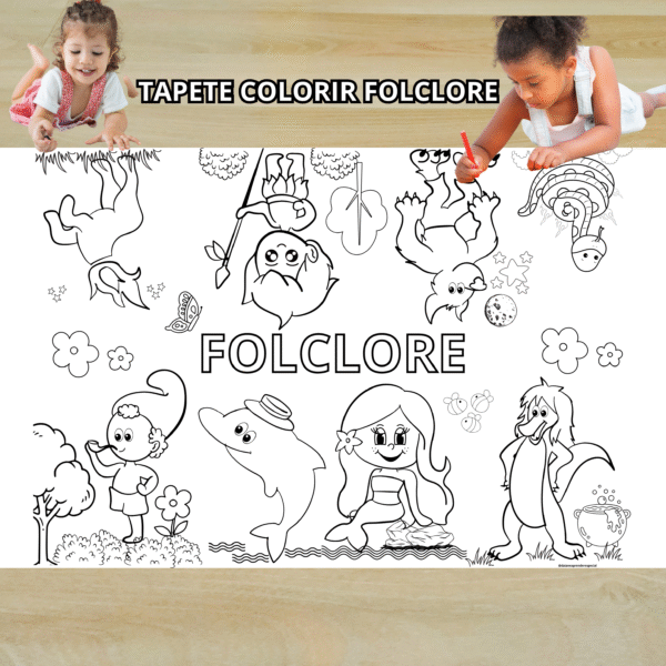 Tapete para Colorir Folclore