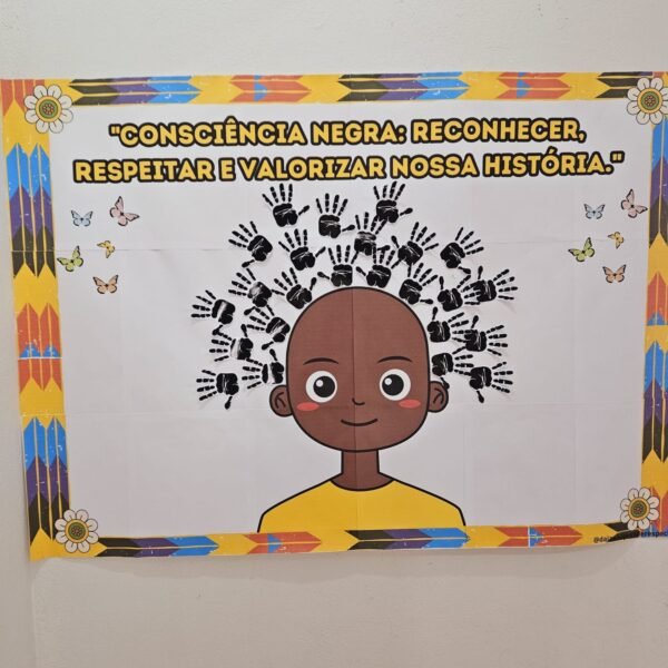 Painel Interativo Consciência Negra Carimbo das Mãos
