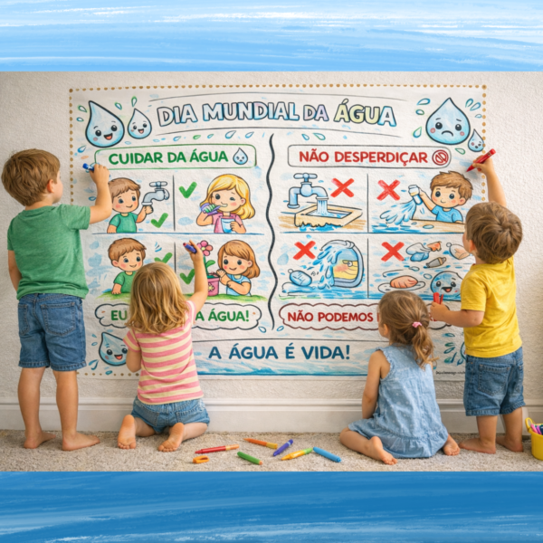 Painel para Colorir Dia Mundial da Água