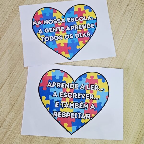 Plaquinhas para Vídeo Conscientização do Autismo