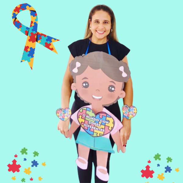 Conscientização do Autismo Menina: O Mundo com Cores Diferentes