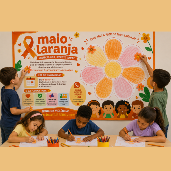 Painel Informativo+ Flor do Maio Laranja