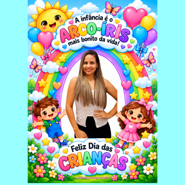 Painel Fotográfico Arco-Íris da Infância  Dia das Crianças